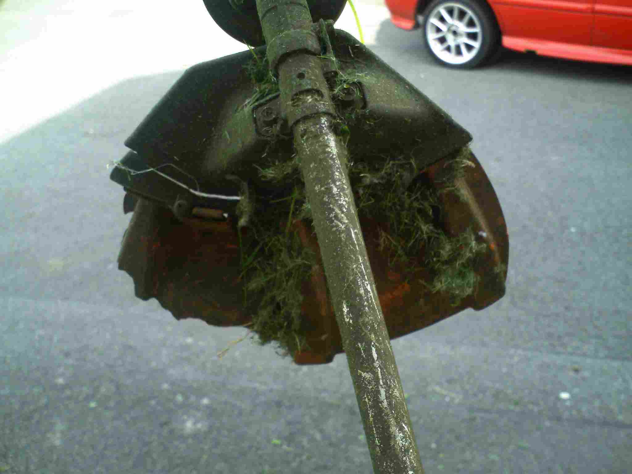 Broken strimmer guard